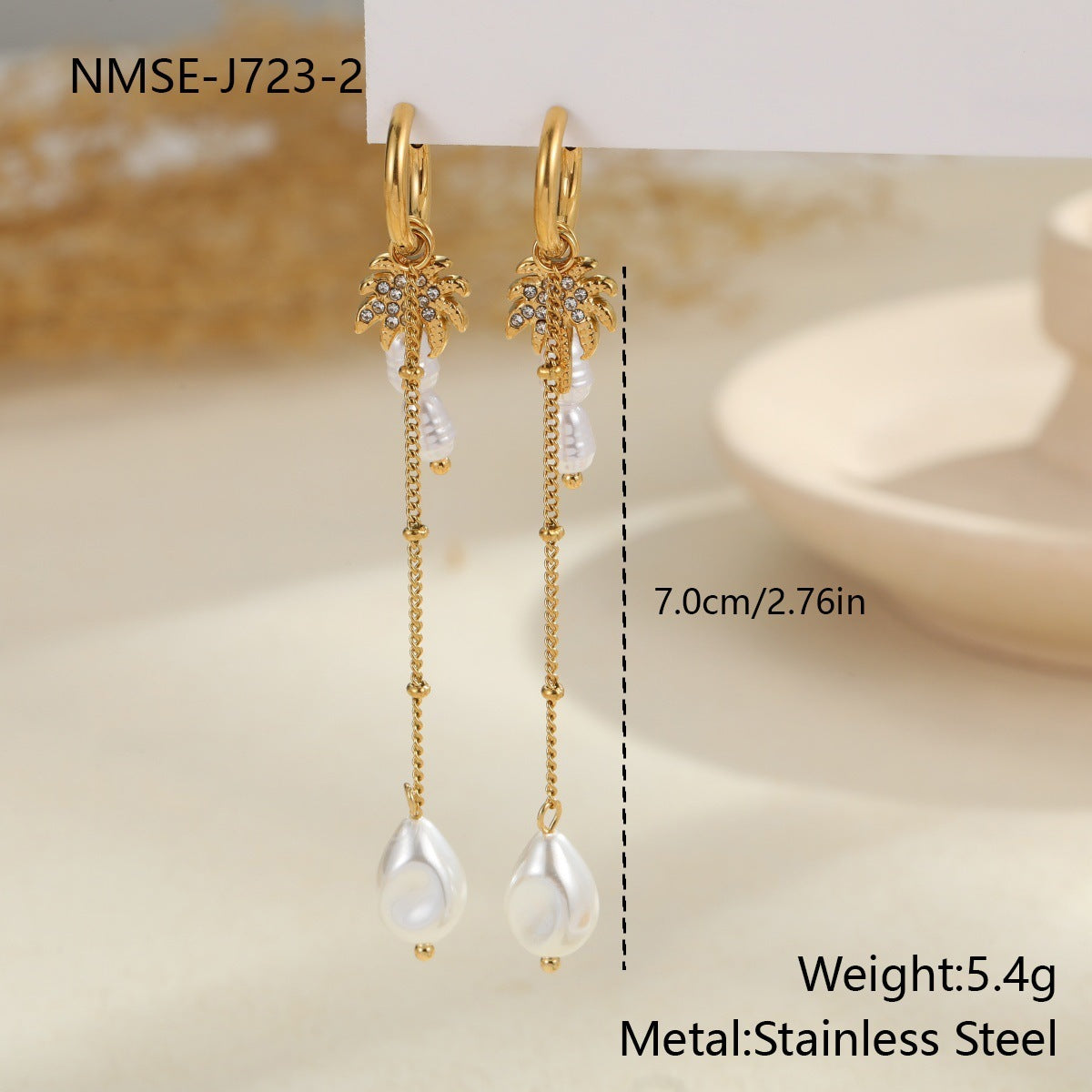 Pearl Earrings Long Tassel Stainless Steel Earrings Design Earrings