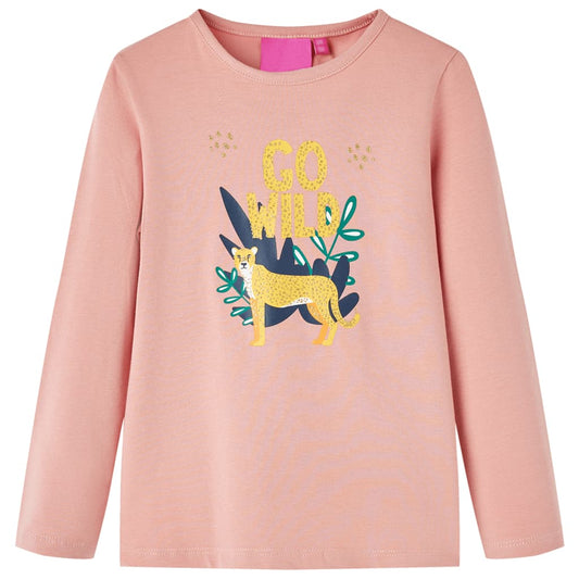 Children's long-sleeved shirt, light pink, size 104; Children's long-sleeved shirt, light pink, size 116; Children's long-sleeved shirt, light pink