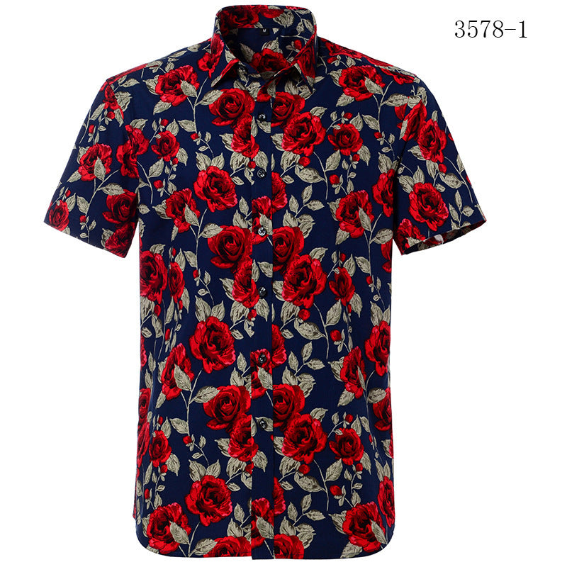European Beach Aesthetic Printed Short Sleeve Shirt