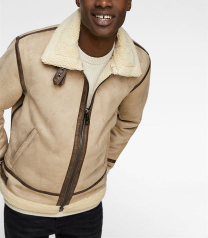 Mens Lapel Suede Fabric Jacket Coat Velvety Luxe Layering