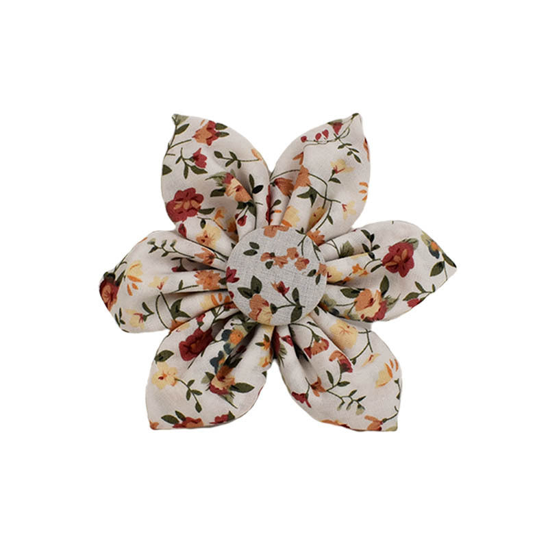 Small White Flower Pet Dog Collar Suit