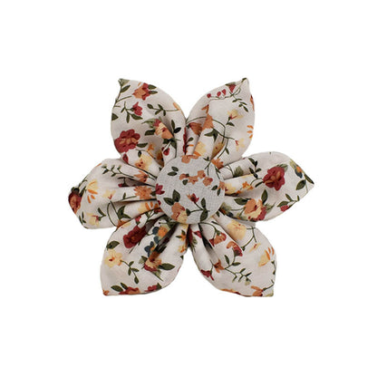 Small White Flower Pet Dog Collar Suit