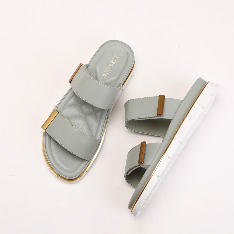 Platform Slippers Velcro Fashion Women