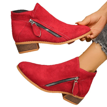Suede European And American Style Women's Ankle Boots