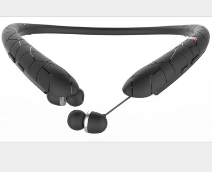 NeckBand RetractBT: Sports Retractable Handsfree Wireless Neckband Bluetooth Stereo Headphones