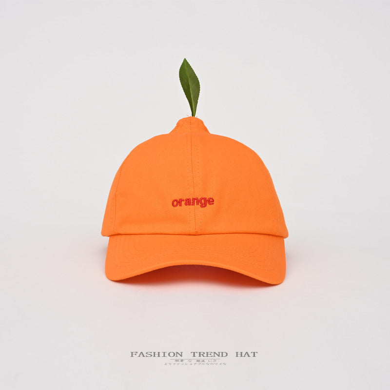 Cute Funny Tangerine Baseball Cap Female Spring And Summer Travel Photo