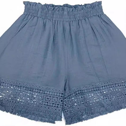 Women's Pure Color All-matching Casual Lace Shorts