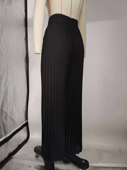 Pleated wide-leg pants