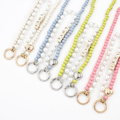 Autumn And Winter Wooden Bead Bag Chain Letter Double Layer