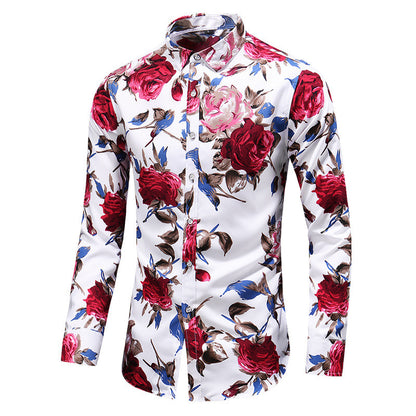 Lapel Printed Long-Sleeve Shirt Artistic Everyday Luxury