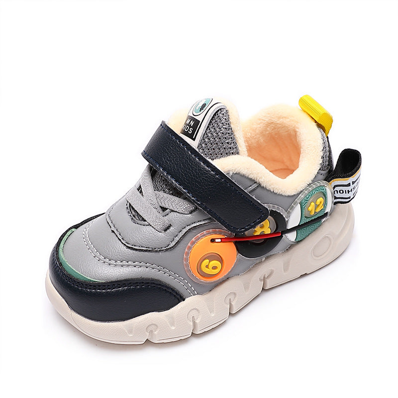 The Leather Hearth: Leather Short-Plush Boys’ Walking Cotton Shoes