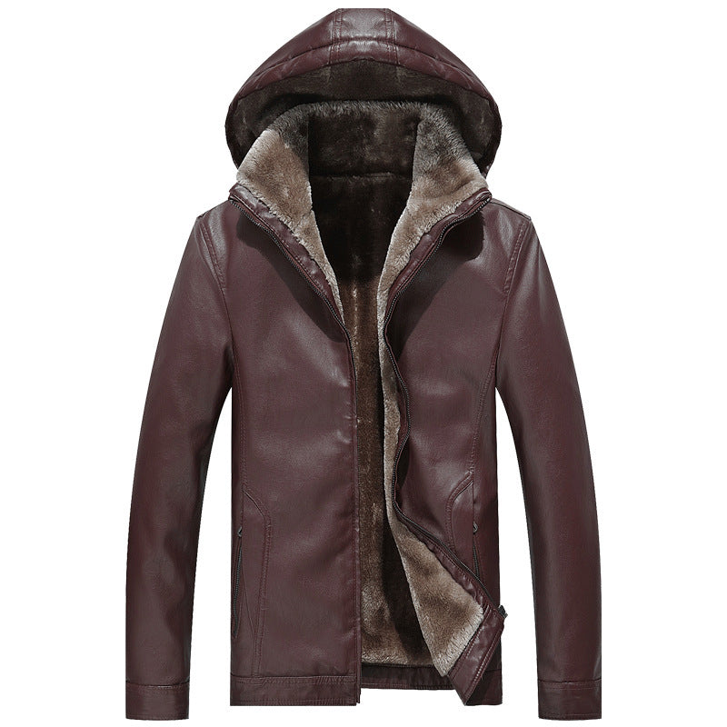 Mens Fashion Casual Zipper Slit Pocket Hooded Turn-Down Collar Coat Urban Edge