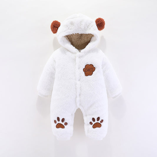 The Thermal Jumpsuit: Thickened Hooded Cotton Romper