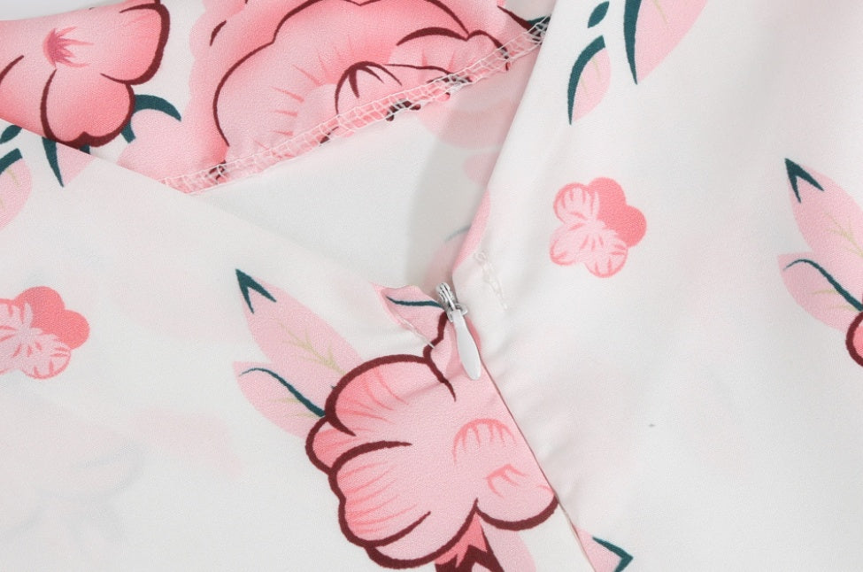 Printed short sleeve dress