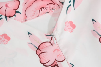 Printed short sleeve dress