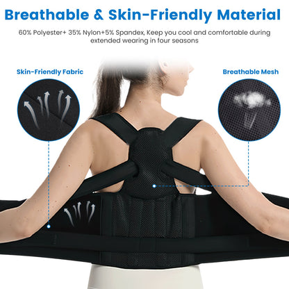 TriSize Corrector: 3-Size Adjustable Invisible Back Brace Posture Trainer for Men & Women