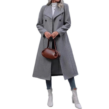 Woolen Long Slim-fit Women's Coat