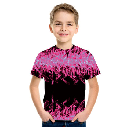 The Flame Prism: Three-Color Flame 3D Printed Short-Sleeve T-Shirt
