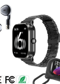 Black Steel Watchband Suit