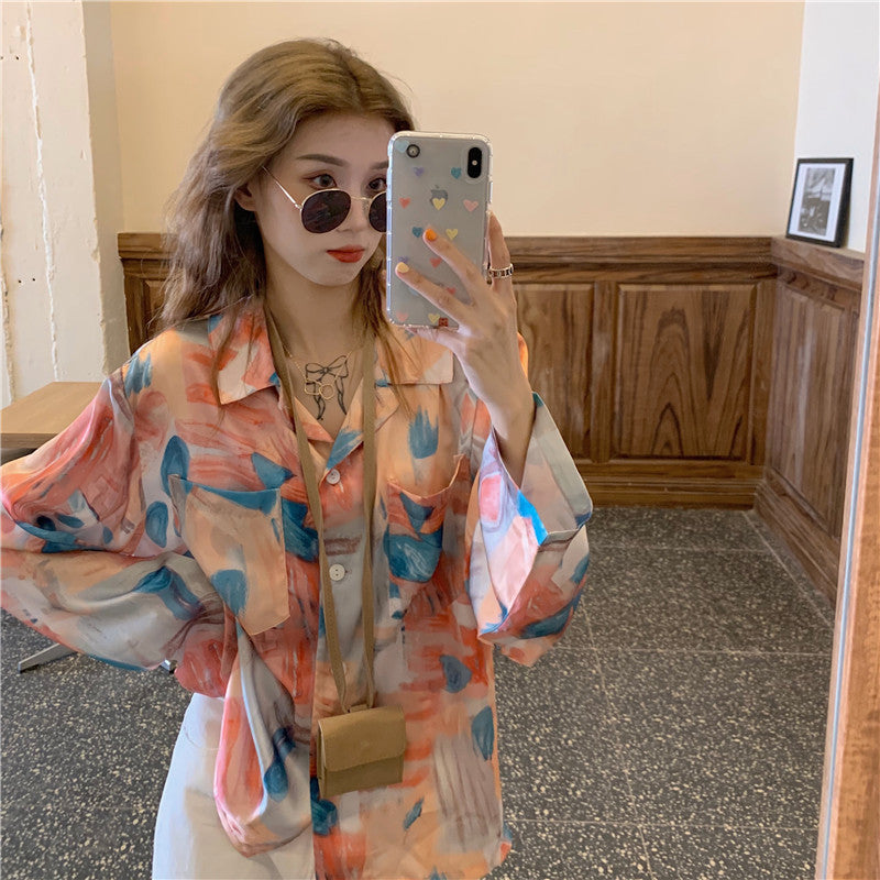 Women's Loose Retro Long Sleeve Shirt