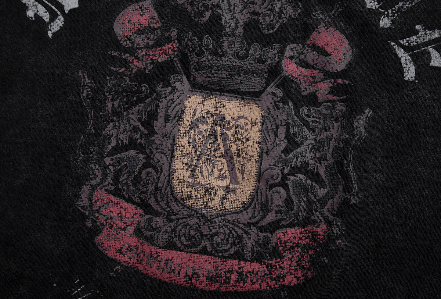 Gothic Letters Distressed Cotton T-shirt For Men