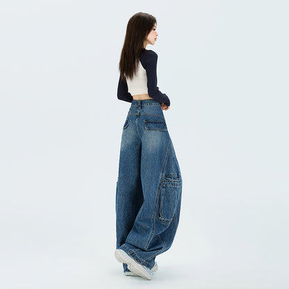 Large Workwear With Pocket Retro Commuter Jeans