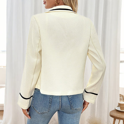 Polyester Women's Autumn Chanel Style Suit Coat