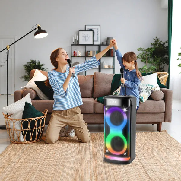 The Sonic Beacon: Portable Party Speaker with Mic & Remote