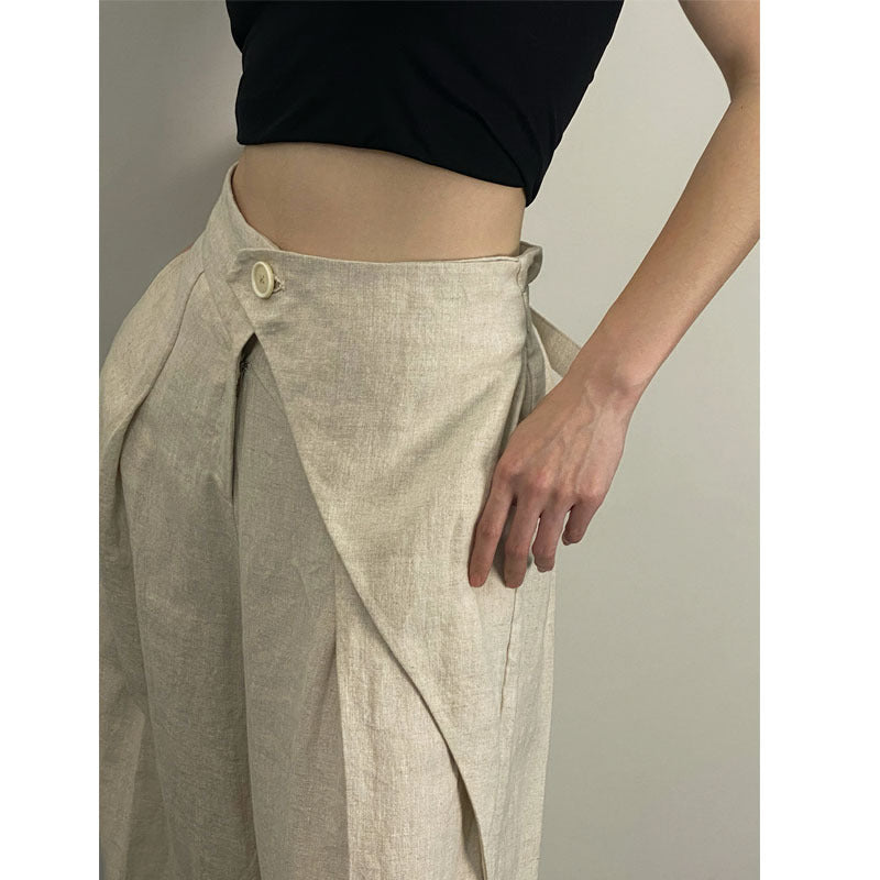 Large Pleated Wide-leg Pants