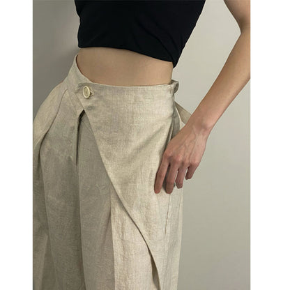 Large Pleated Wide-leg Pants