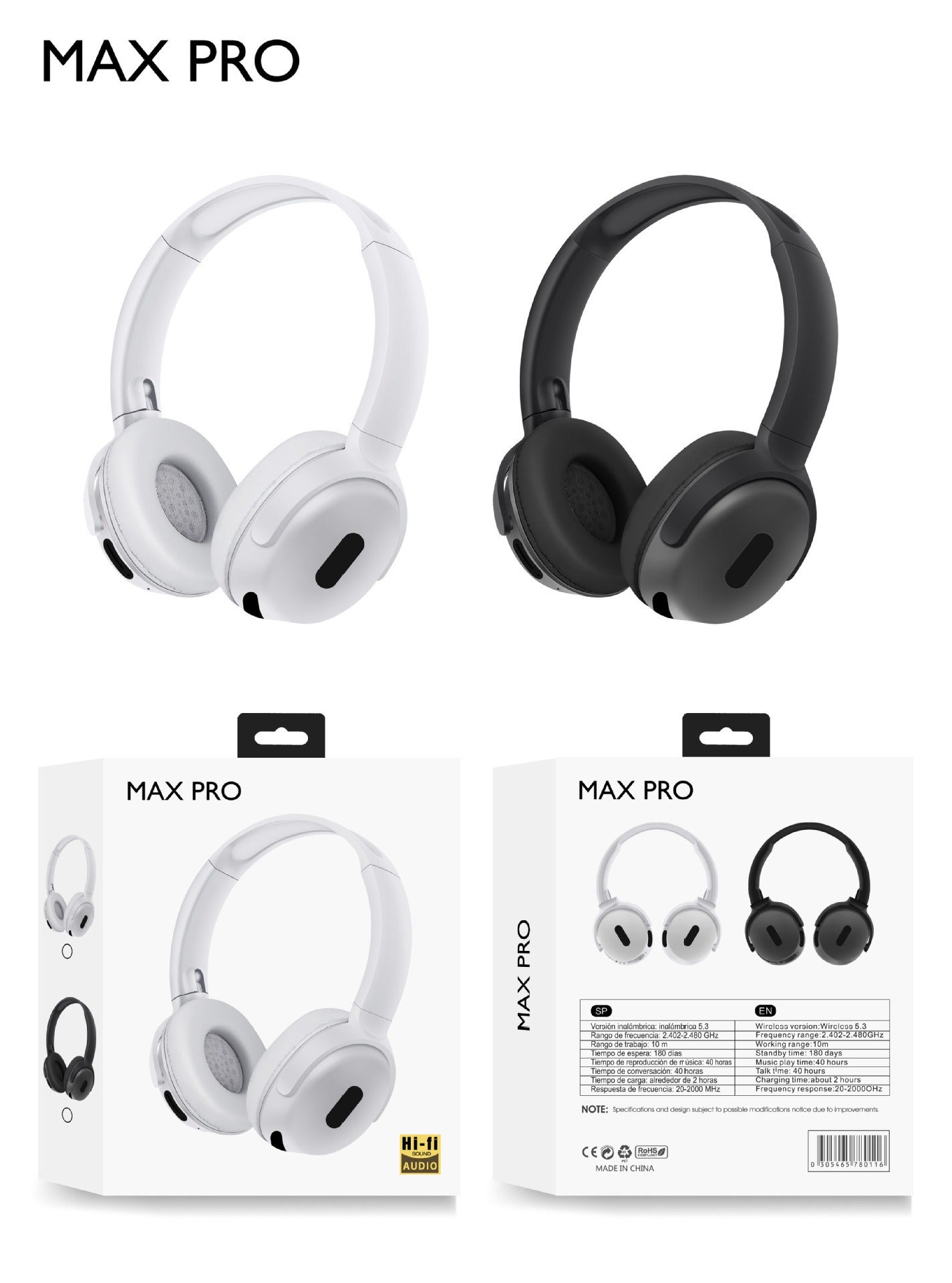 FoldBeat: Foldable Wireless Bluetooth HiFi Stereo Noise Cancelling Gaming Headset
