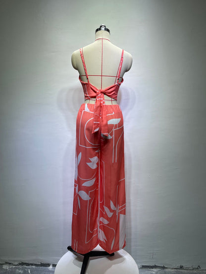 Printed Casual Pants Set For Women