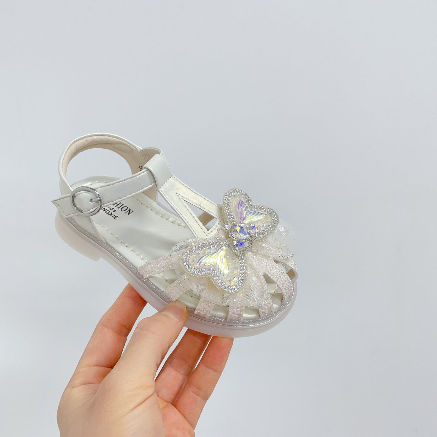 Sweet Western Style Mermaid Tail Bowknot Baby Hollow Out Bird's Nest Sandal