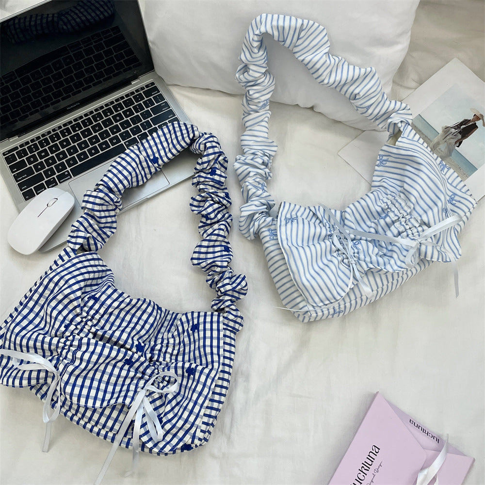 Women's Polyester Pleated Flip Shoulder Bag