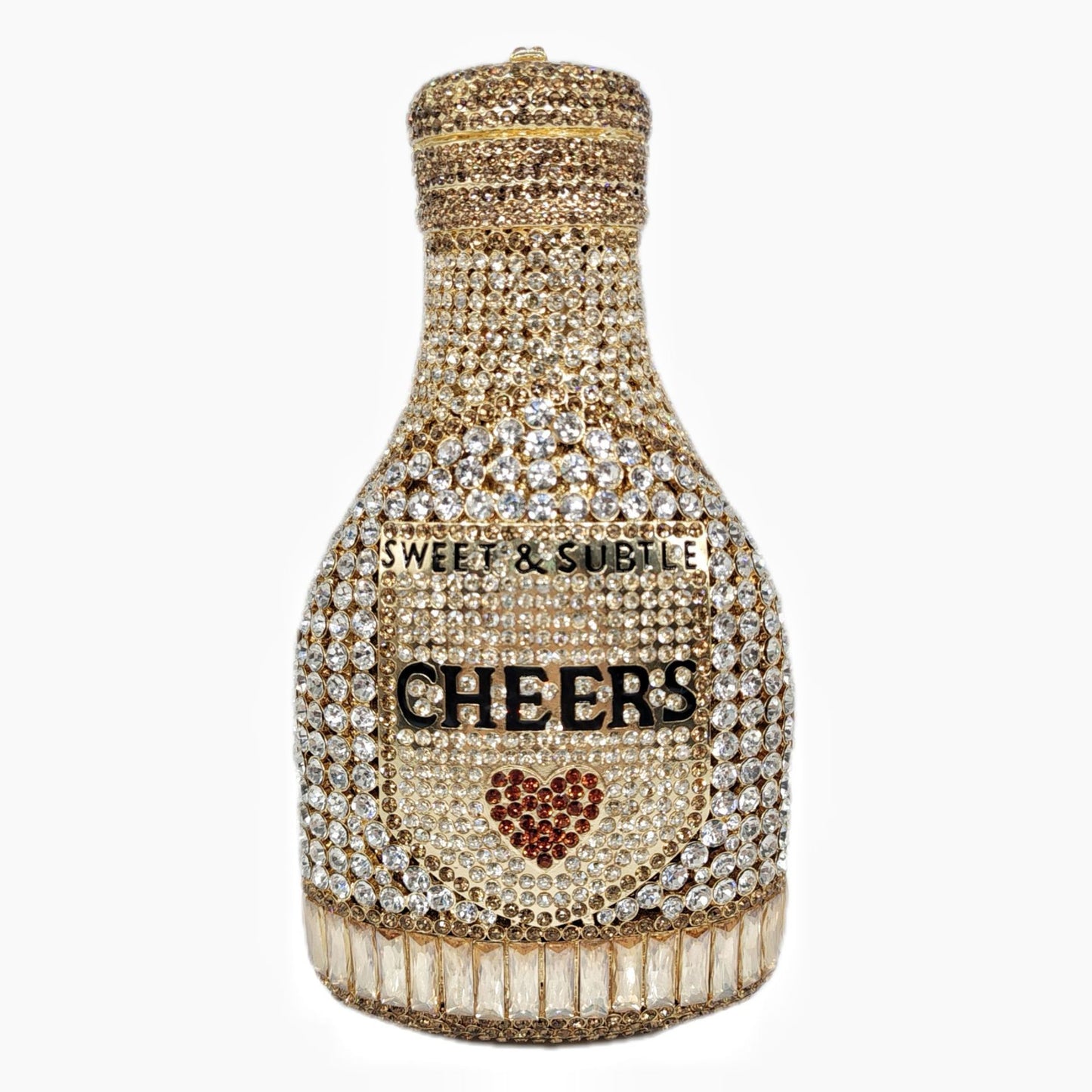 Champagne Bottle Rhinestone Evening Clutch Women's Bag