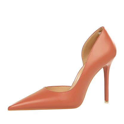 Women's Shallow Mouth Pointed-toe Retro High Heels