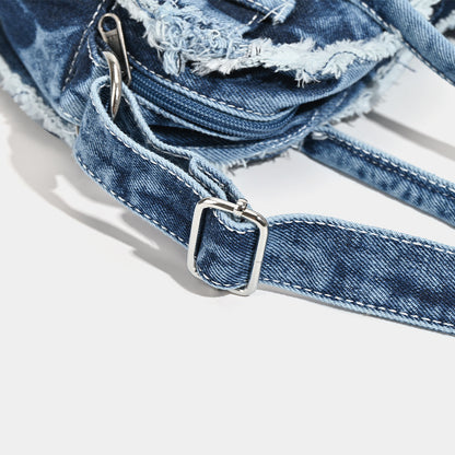 Denim Bag High-grade Large Capacity Underarm Bag Special-interest Design