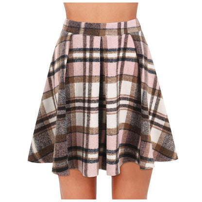 Plaid Bag Hip Vintage Skirt Women
