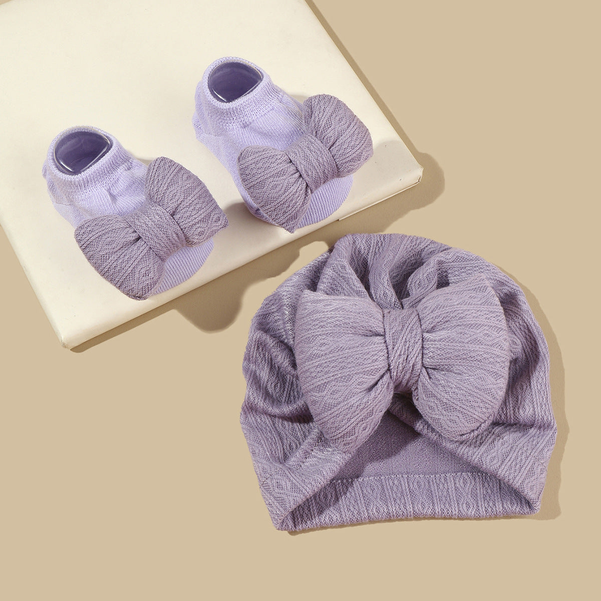 Tam-o'-shanter And Socks Suit Infant Knitted Big Bow