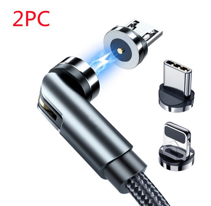 540° Rotating Magnetic USB-C Charging Cable | Fast Charge Magnetic Connector for Micro USB & Type-C