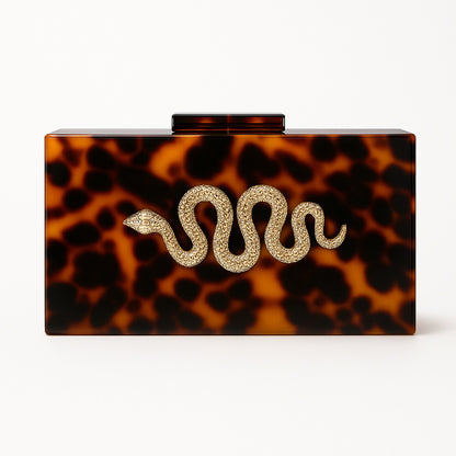 Leopard Print Acrylic Clutch