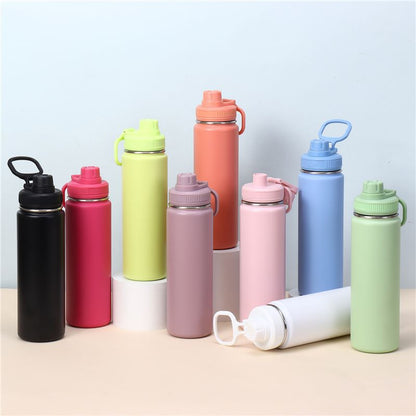 Dopamine Color Scheme Fitness Yoga Water Bottle 710ml Large Capacity Stainless Steel Portable Insulation