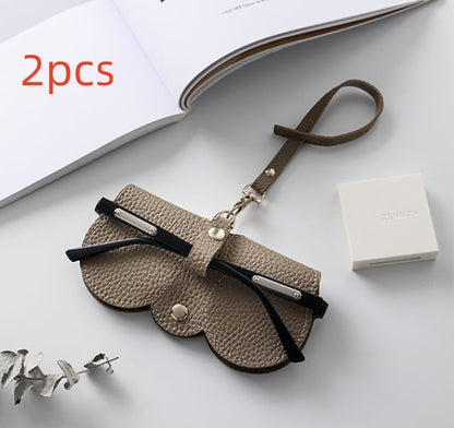 PU Sunglasses Bag Portable Glasses Case Cute Glasses Clip
