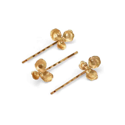 Gold Flower Pearl Barrettes Fashion Bridal Hair Accessories