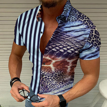 Vibrant Summer Beach Graphic Print Casual Shirt