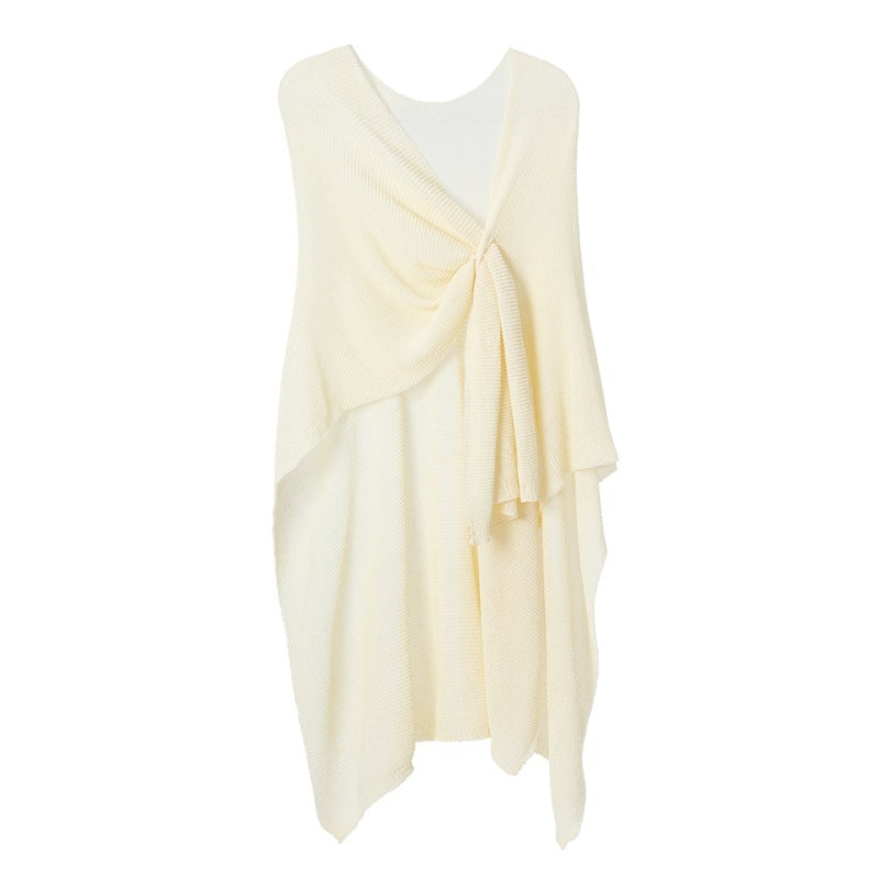 Anti-Pilling Shawl Thin Knitted Cardigan Solid Color Shawl