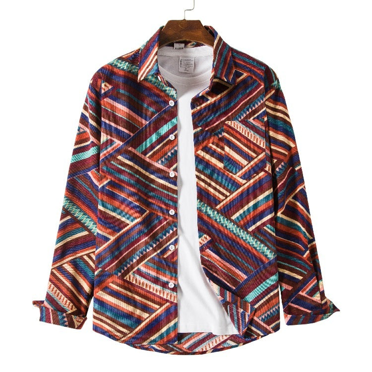 Inclusive Plus Size Ethnic Style Loose Casual Shirt