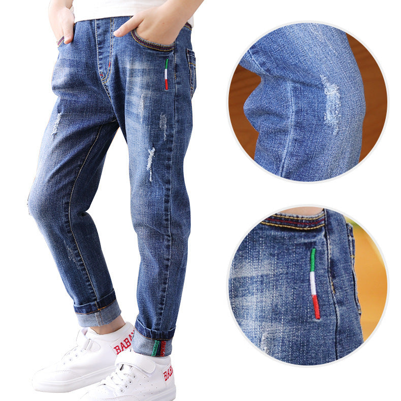 Boys Denim Trousers New Style Big Children Spring Autumn Trousers Timeless Play