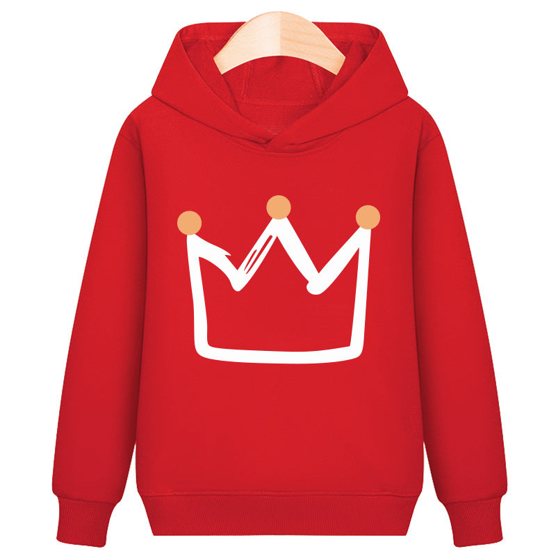 Royal Crest Hooded Velvet Plush Sweatshirt