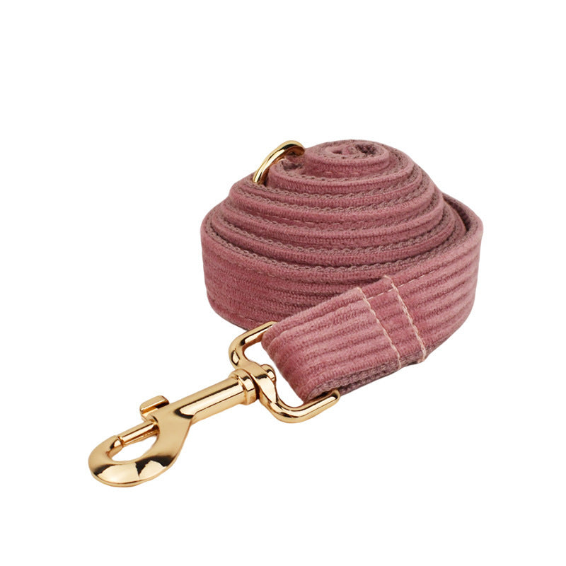 Corduroy Pet Collar Traction Rope